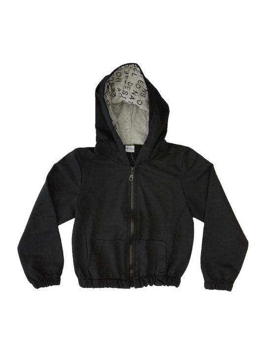 Kinderstrickjacke mit Kapuze Schwarz Kids Fashion