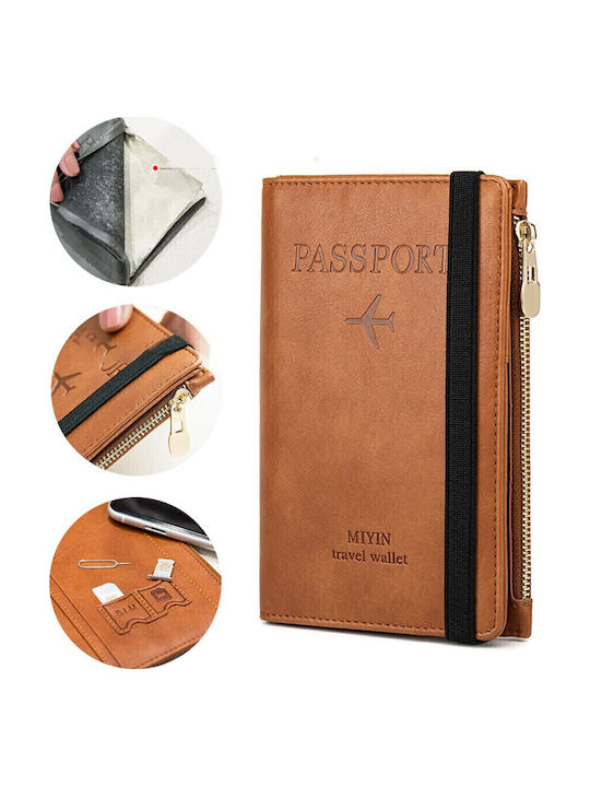Signal Block Brown Passport Case 08UNI3554