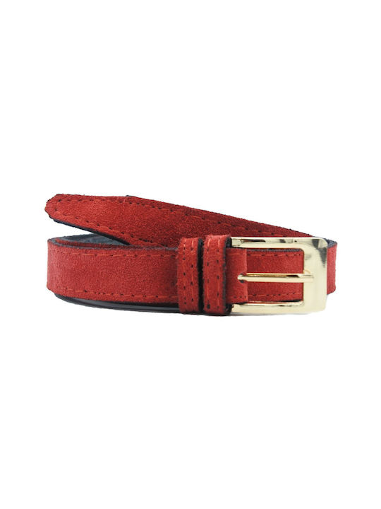 Leather Lab Leather Women's Belt Red