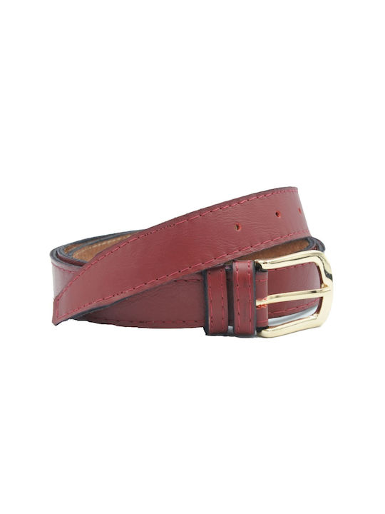 Leather Lab Leather Women's Belt Burgundy