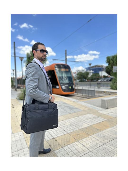 Matein Ytonet Messenger Τσάντα Laptop Αδιάβροχη 18" σε Μαύρο χρώμα