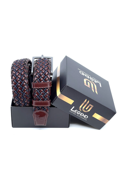 Men's Belt Leather Knitted Blue -21