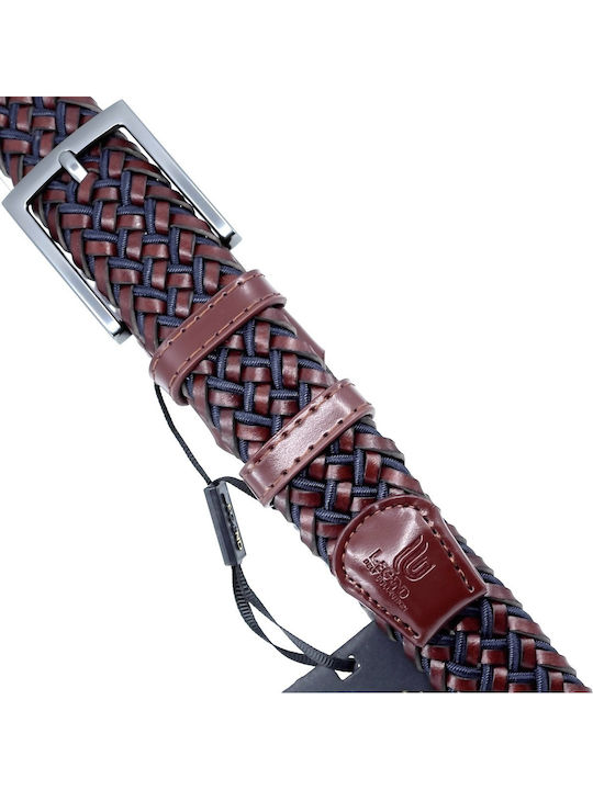 Men's Belt Leather Knitted Blue -21
