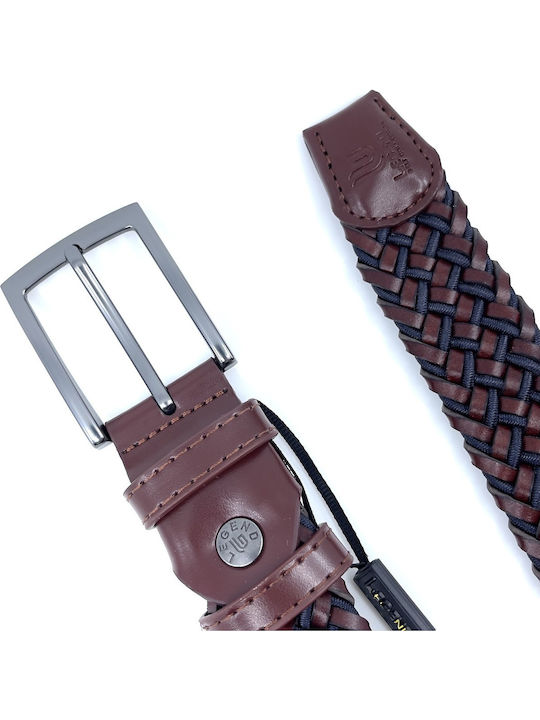 Men's Belt Leather Knitted Blue -21