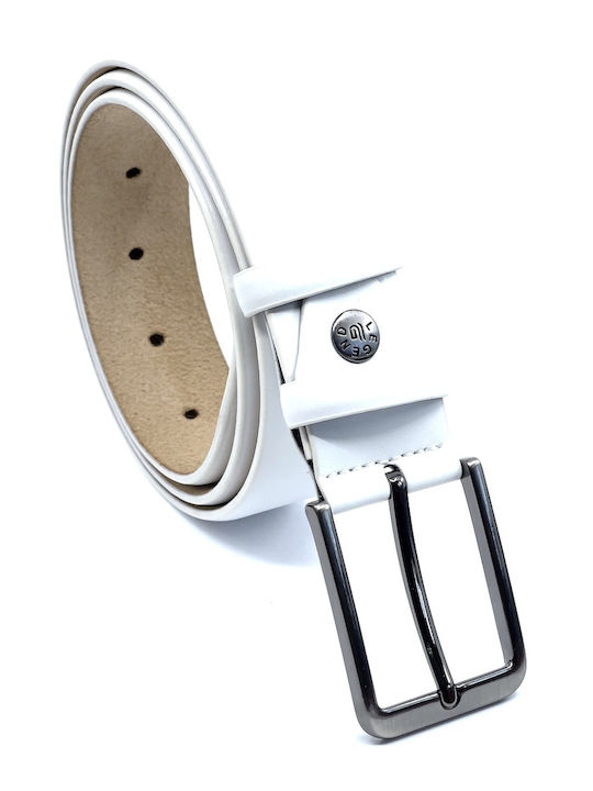Herren Gürtel Leder Weiß