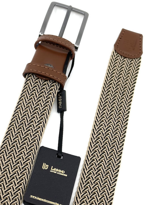 Elastic Men's Belt Leather Knitted Multicolored