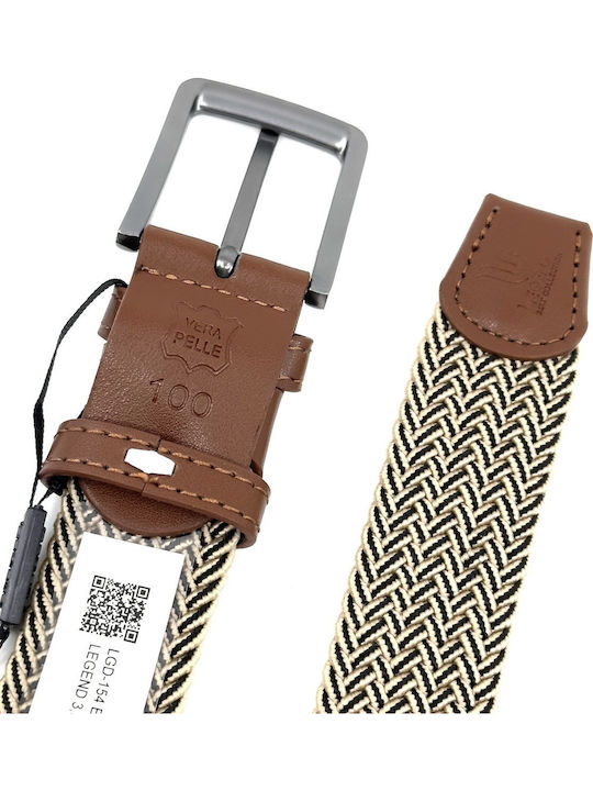 Elastic Men's Belt Leather Knitted Multicolored