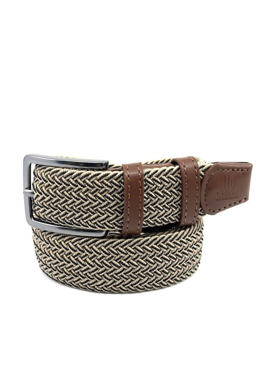 Elastic Men's Belt Leather Knitted Multicolored