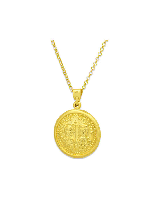 Necklace Constantine Amulet from Gold Plated Silver