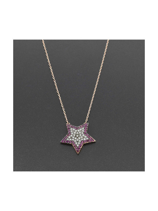 Necklace with design Star from Gold Plated Silver