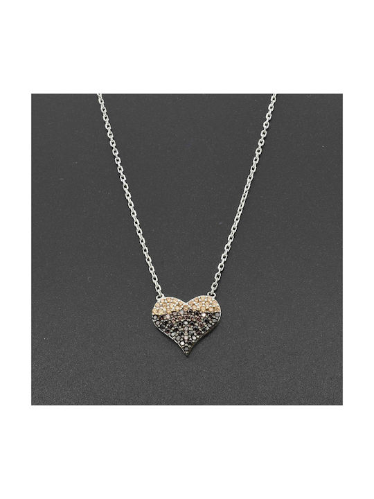 Necklace with design Heart from Silver