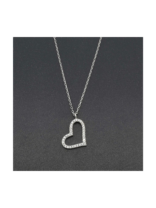 Necklace with design Heart from Silver