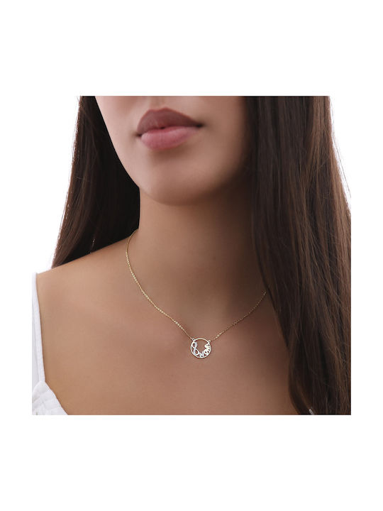 Necklace from Gold 9 K with Zircon