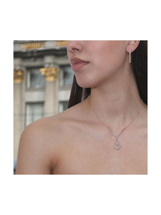 Necklace from Rose Gold 14K with Zircon