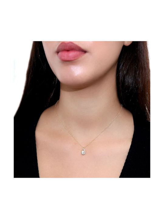 Necklace from Gold 14K with Zircon