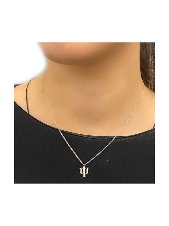 Necklace Monogram from Rose Gold 14K with Diamond