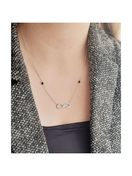 Love Necklace Infinity from White Gold 14K