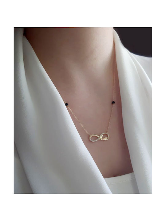 Love Halskette Unendlichkeit aus Gold 14K