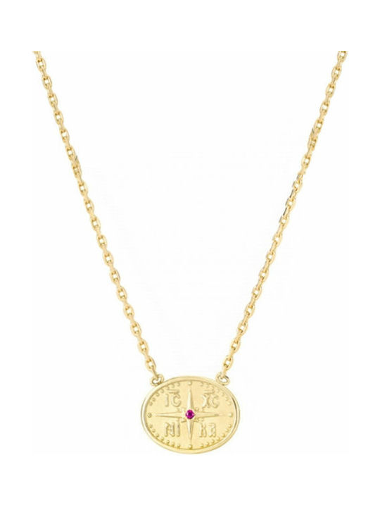 Triantos Necklace Double Eye from Gold 14K