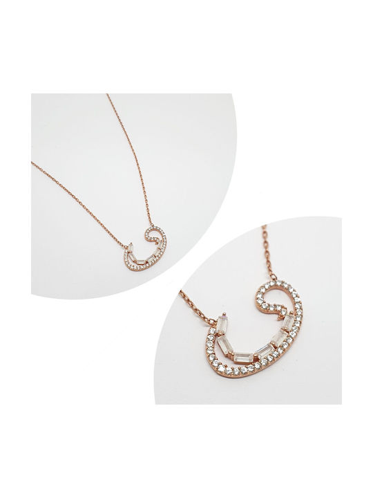 Mentzos Necklace from Pink Gold Plated Silver