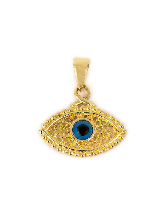 George Art Jewels Halskette Byzantinisch Amulett Auge aus Gold 14K