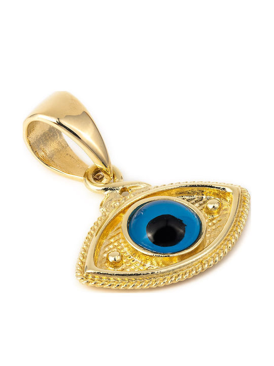 George Art Jewels Κολιέ Βυζαντινό Φυλαχτό Ματάκι από Χρυσό 14Κ