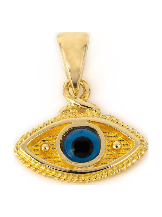 George Art Jewels Κολιέ Βυζαντινό Φυλαχτό Ματάκι από Χρυσό 14Κ