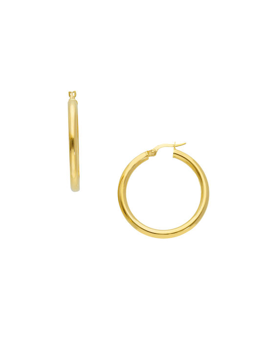 Earrings Hoops made of Gold 14K with Stones