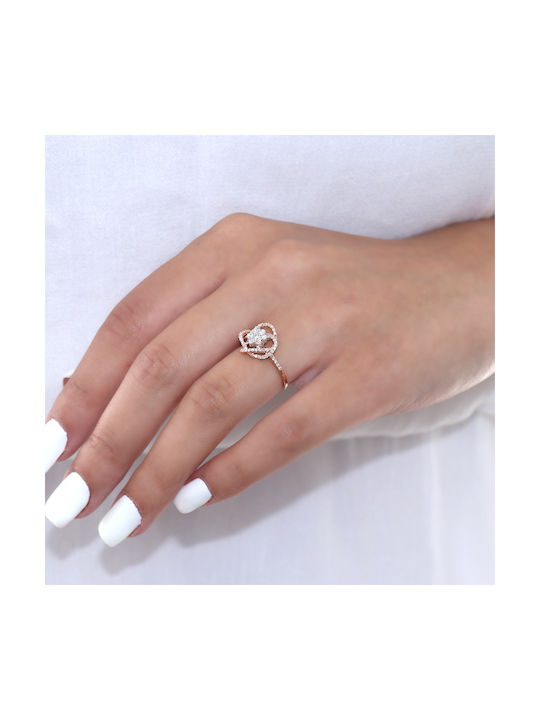 Women's Ring with Diamond from White Gold 18K