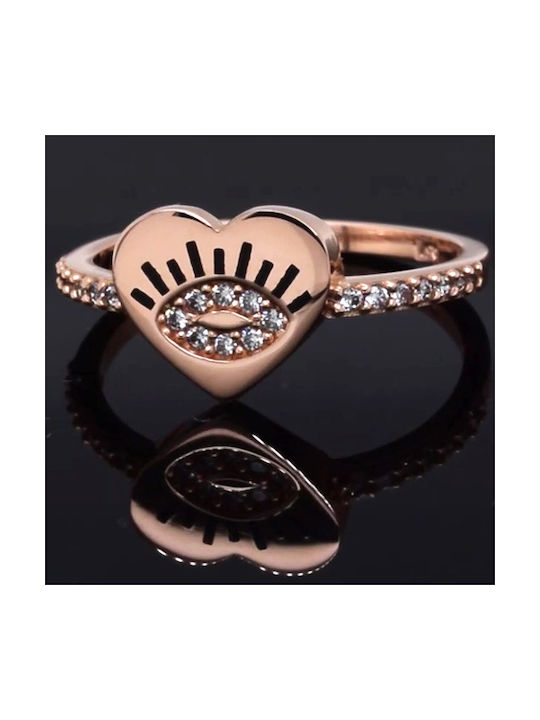 Damen Ring mit Steinen aus Roségold 14K