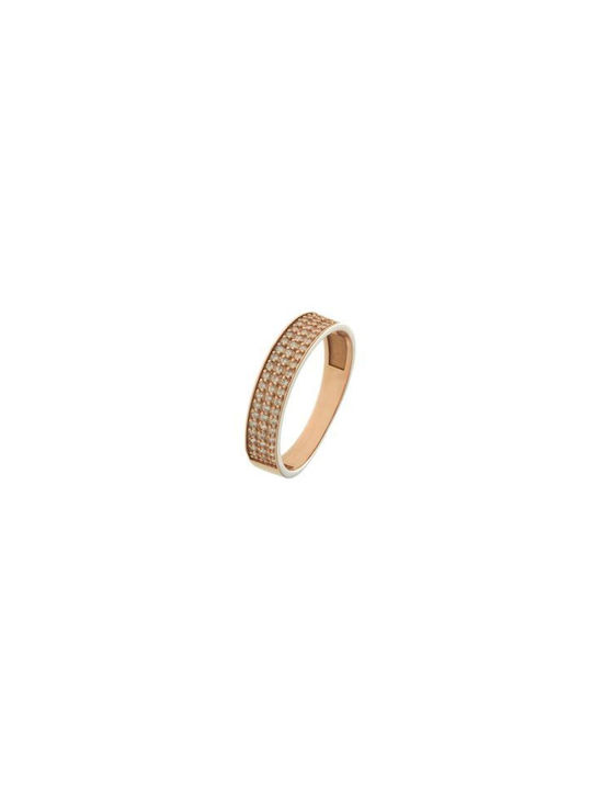 Women's Ring with Zircon from Rose Gold 14K