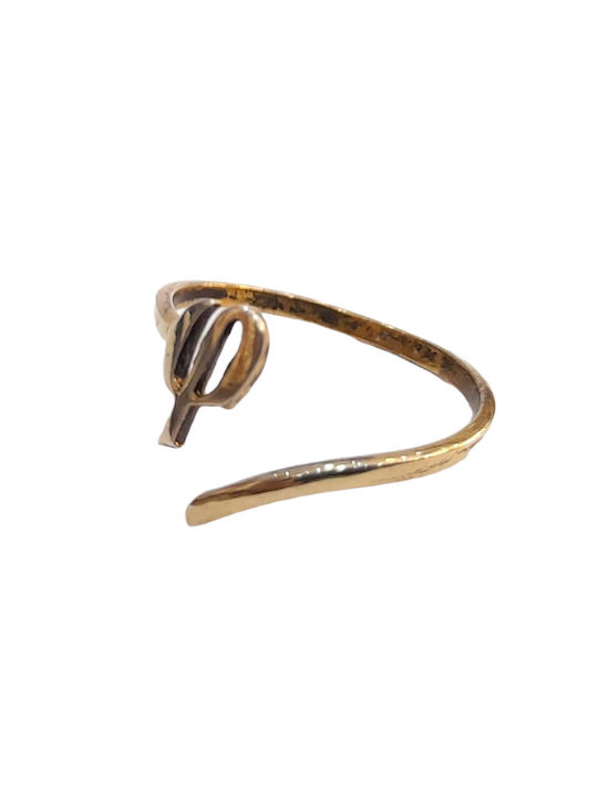 One Women's Gold Plated Silver Ring Chevalier