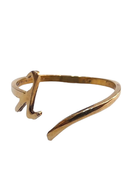 One Jewellery Γυναικείο Σεβαλιέ Δαχτυλίδι από Ασήμι Επιχρυσωμένο