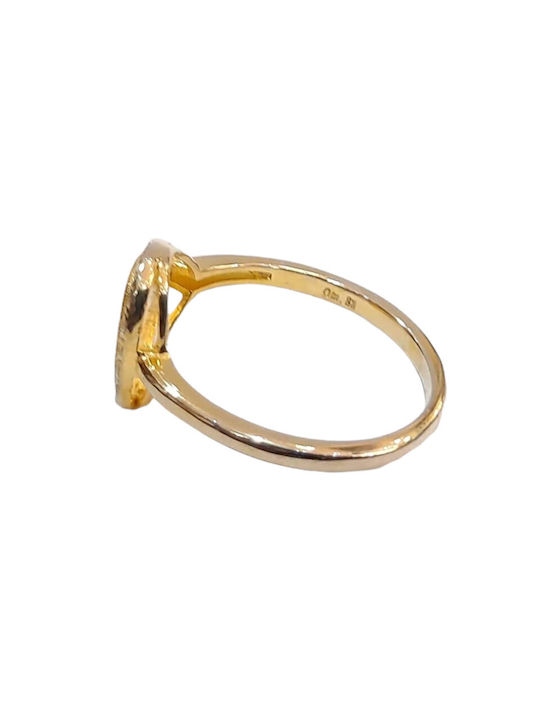 One Women's Ring with Stones from Silver Gold Plated