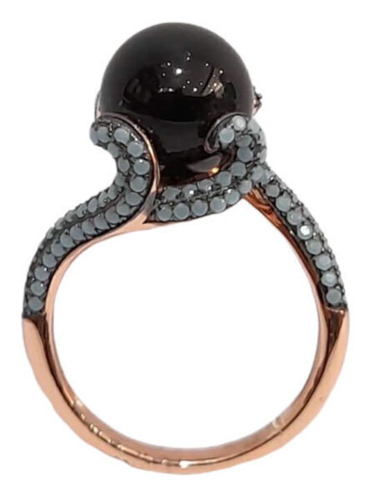 One Jewellery Γυναικείο Δαχτυλίδι με Ζιργκόν από Ασήμι Επιχρυσωμένο