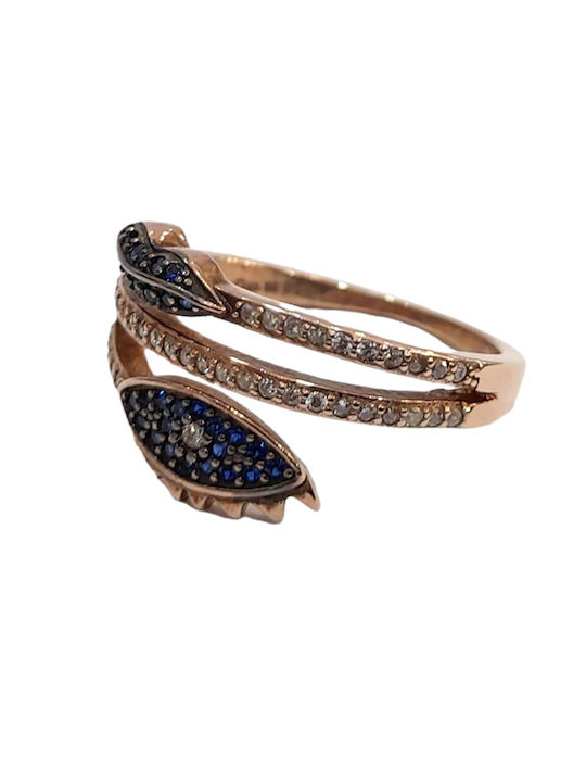 One Women's Gold Plated Silver Ring with Zircon