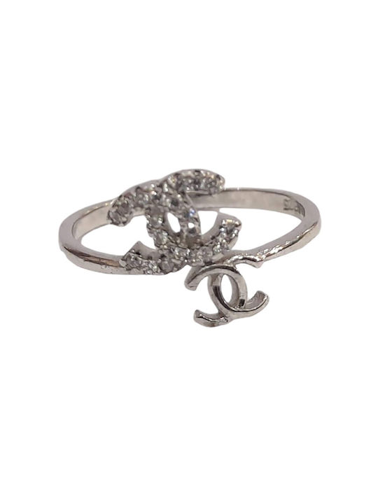 One Damen Ring mit Zirkonia aus Silber