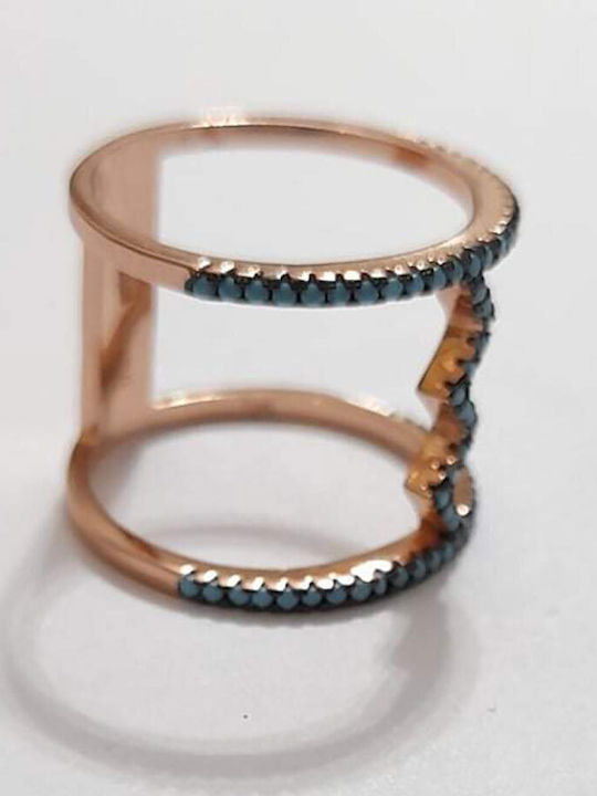 One Jewellery Дамски Пръстен с Циркони от Сребърен Позлатен