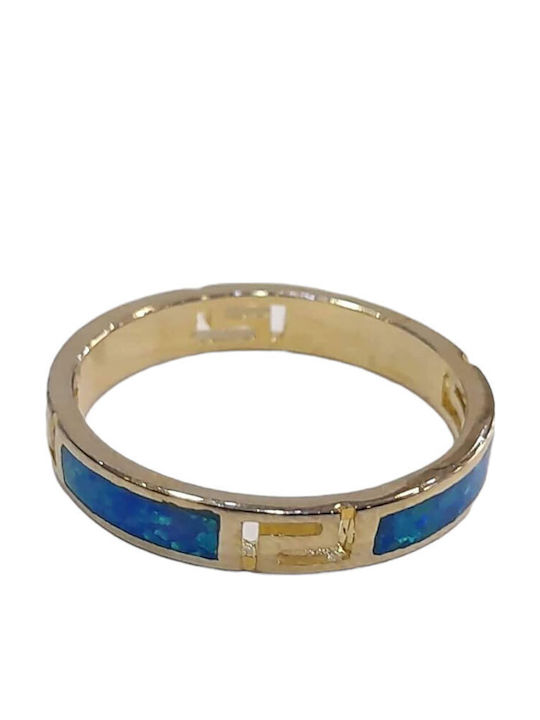 One Jewellery Дамски Пръстен Халка с Циркони от Сребърен Позлатен