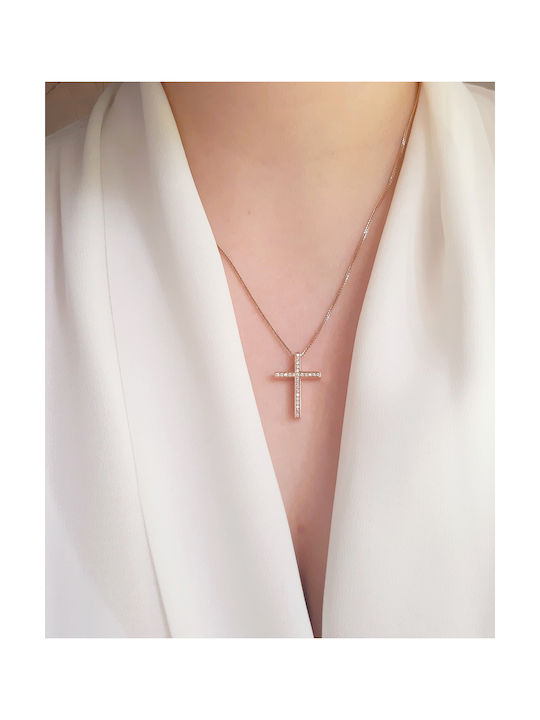 Women's Rose Gold Cross 14K with Chain