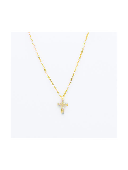 Cross from Rose Gold Plated Silver with Chain