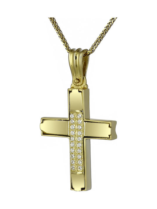 Women's Gold Cross 14K Double Sided