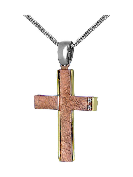 Damen Gold Kreuz 14K Beidseitig