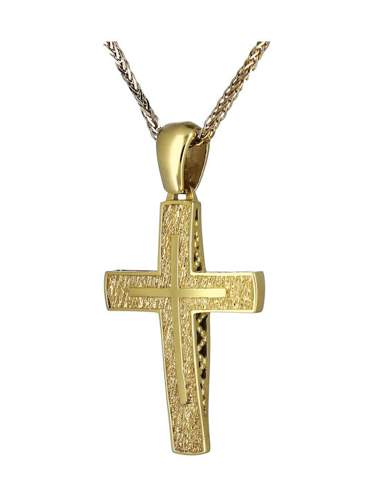 Women's Gold Cross 14K Double Sided