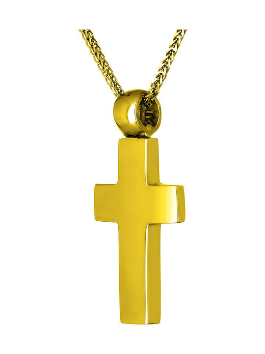 Herren Gold Kreuz 14K Beidseitig