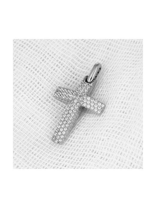 Women's White Gold Cross 14K Double Sided