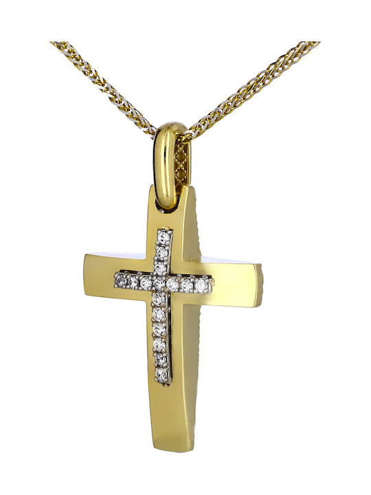 Women's Gold Cross 14K Double Sided