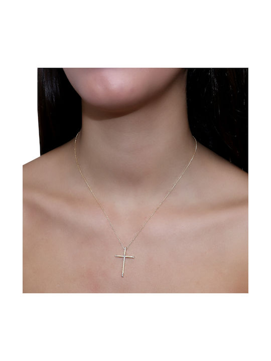 Gold Kreuz 14K mit Kette