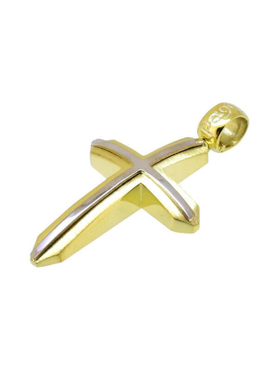 Herren Gold Kreuz 14K mit Kette