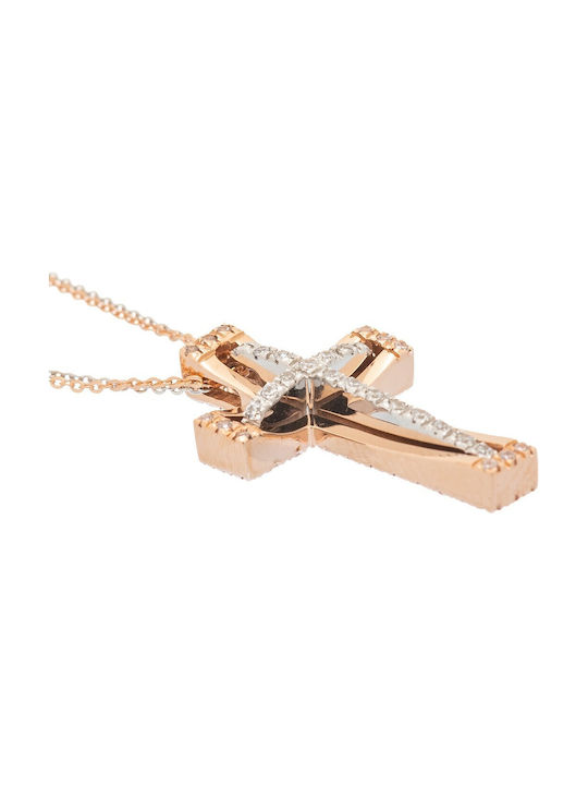 Damen Weißgold Kreuz 14K